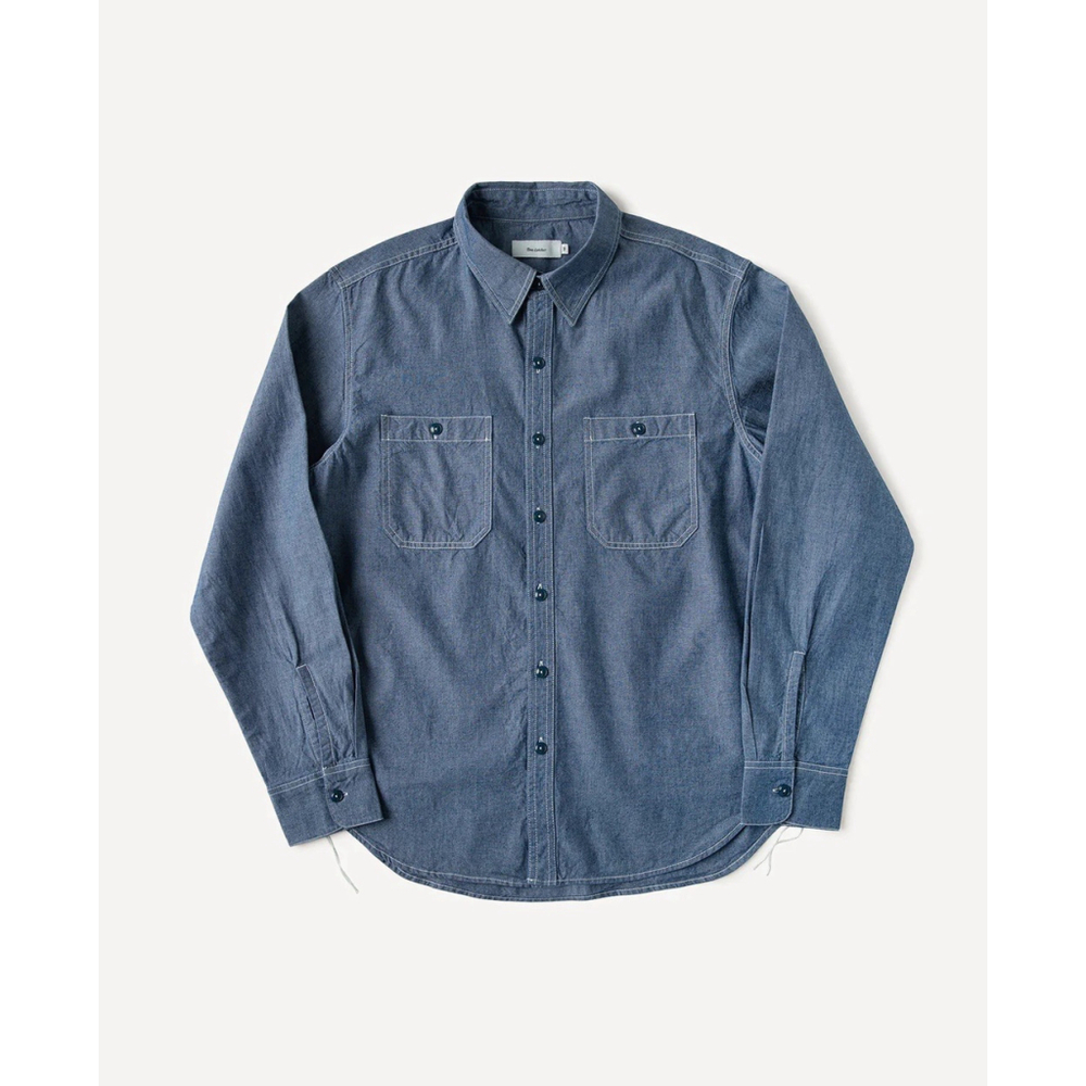 Military Wash Chambray Workshirt Washed Blue XXL TC Reproduction - Picture 2 of 7